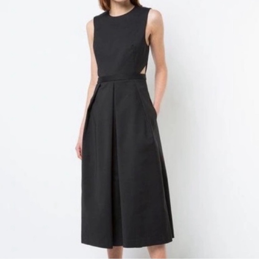 TIBI Cropped Side Cutout Formal Jumpsuit In Black